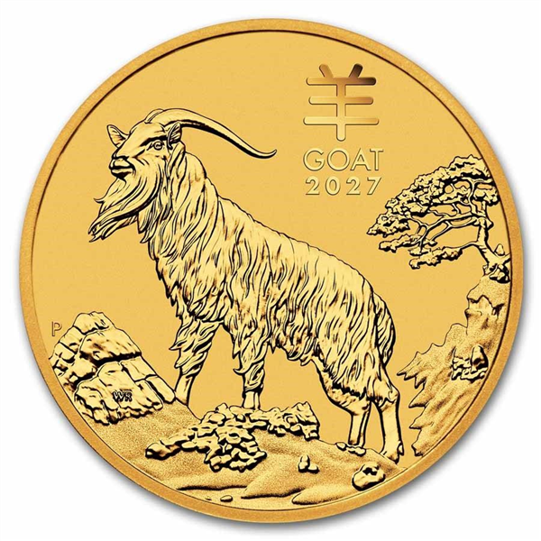 Gold Lunar Coin 2027 - Year of the Goat - 1 oz